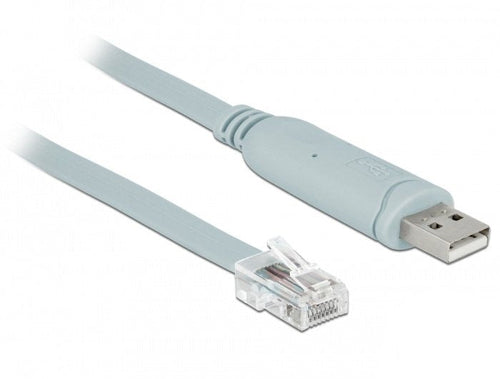 Delock Adapter USB Cable 2.0 St Seriell 1 X RS232 RJ45 St 0,5M Grey — image 1