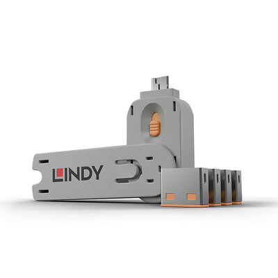 Lindy 40453 Bloqueador Port + Clave USB Type a Orange 5 Pieces — image 1