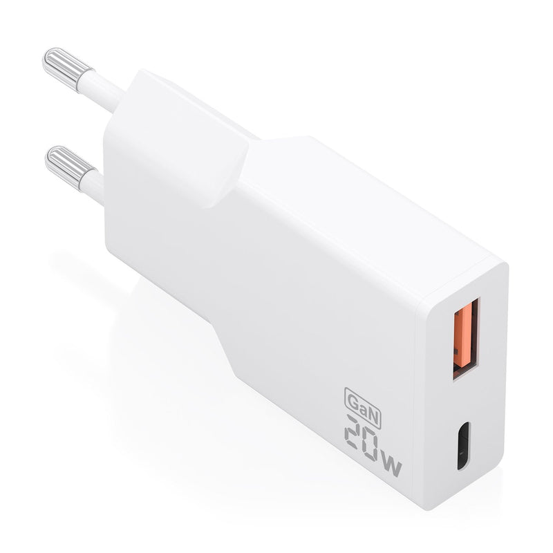 Aisens Wall Charger GaN A110-0998 1x USB Type-c 1x USB 20W White