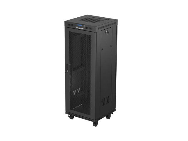 Lanberg Rack Cabinet 19 Free-standing 32U 600X600 Flat Pack Mesh Door LCD Black