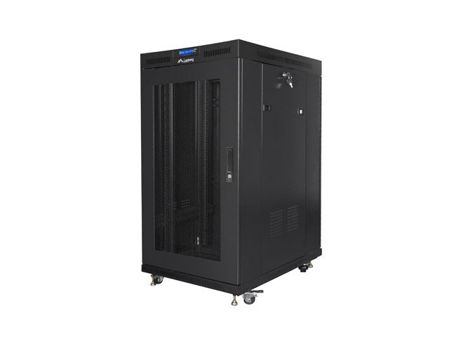 Lanberg FF01-8022-23BL Free-standing Rack 19 Self-assembly Flat Pack 22U 800X1000MM Black Mesh Door LCD