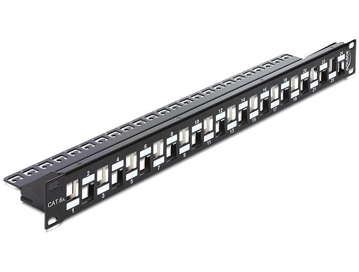 Delock 19Z Keystone Patch Panel 24 Port Staggered With Strain Relief
