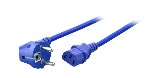 Efb Cable Power Contact Protection 90 - C13 180, Blue 3,0M, 3 X 1,00MM