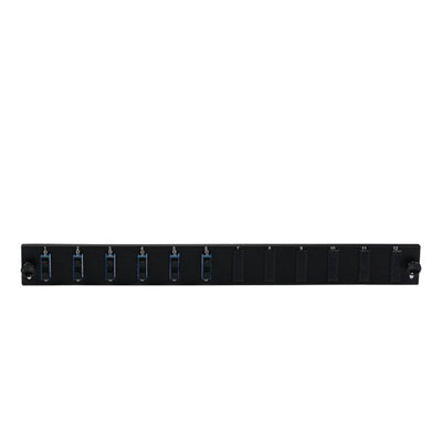 Efb Equipped 12 Port Front Panel With 6 X Sc Duplex Coupling OS2 Vertical, Black — image 1