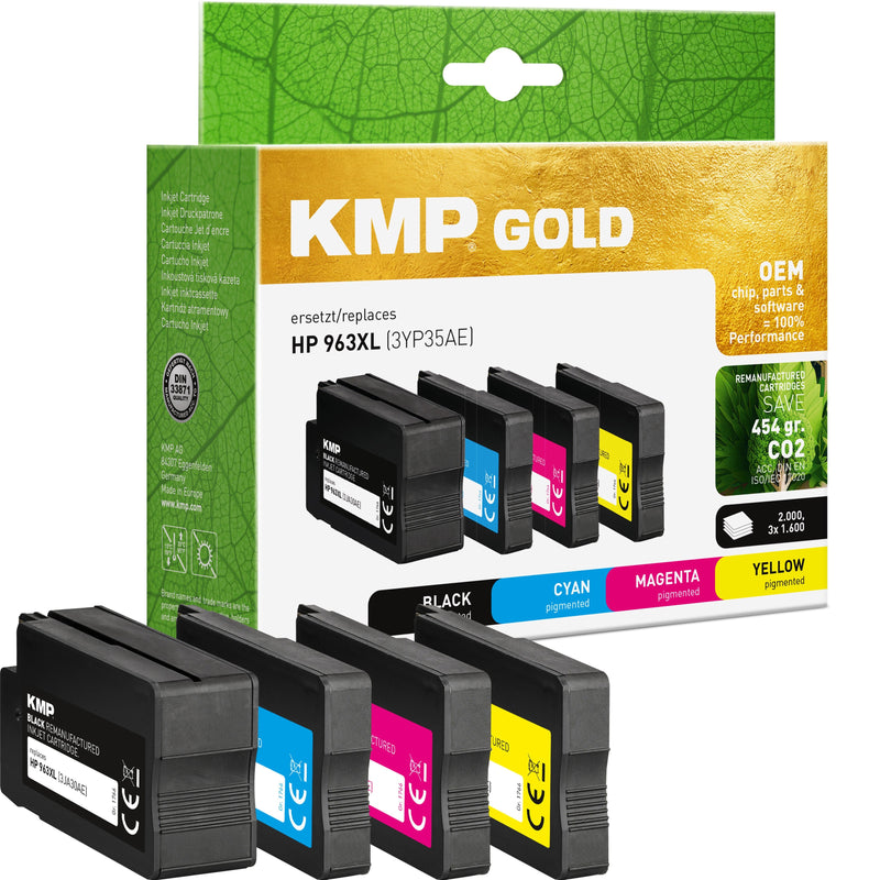 Kmp Gold Cartridge HP 963XL (3YP35AE) Multipack C/M/ And /B Remanufactured