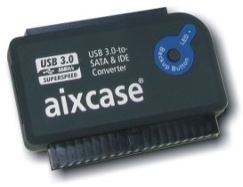 Aixcase USB 3.0-TO-SATA & / Ide Converter Otb, With Power Supply Tüv