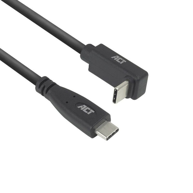 USB 3.0 10Gbps 60W USB Type-c® (straight) To USB Type-c® (up Down Angled) Cable 0.5 Meters