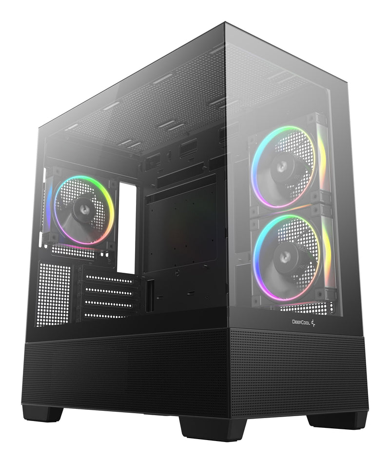 Deepcool CG380 3F, Box Tower Black Glass Tempered X 2 R-CG380-BKAGM3-G