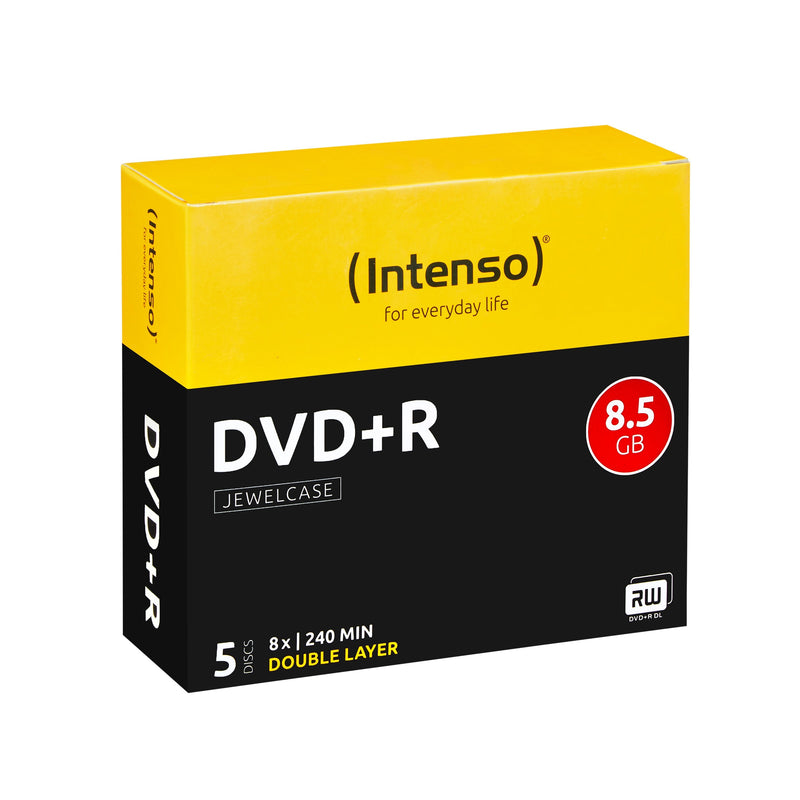 Intenso Dvd + R 8.5GB, Dl, Jewelcase Double Layer 5 Pieces