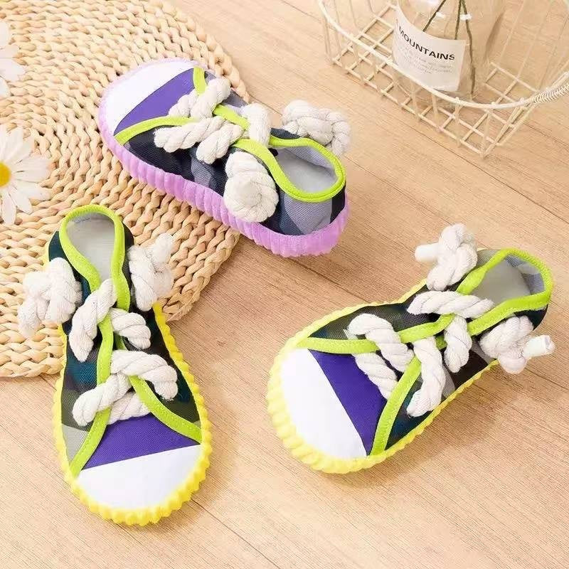 Pet Dog Cotton Rope Canvas Shoes