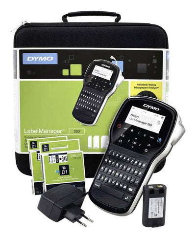 Dymo Kit Printer Labels Labelmanager 280 Keyboard QWERTY + Labels 6-12MM D1 + Charger — image 1