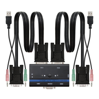 KVM Switch VGA USB 1U-2PC + Cable — image 1