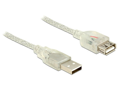 Delock 83884 USB Cable 2.0A/a M/H 3M Transparent — image 1
