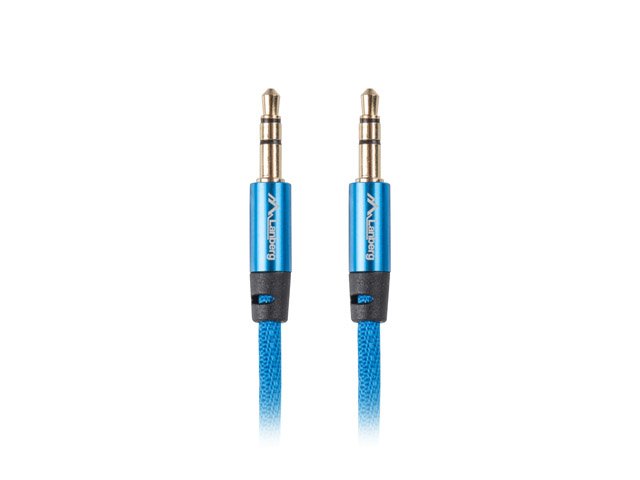 Lanberg Cable Estã‰reo CA-MJMJ-10CU-0030-BL Connectors Jack 3.5MM Male/Male Chapados Oro Cable Tejido Trenzado