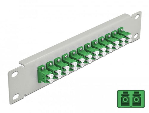 Delock 10 Lwl Patchpanel 12 Port Lc Duplex Green 1 He Grey — image 1