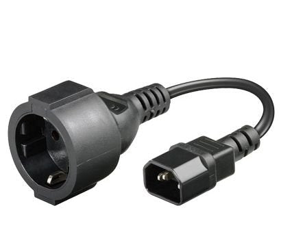 Microconnect PE130075 Cable Transmisión Black 0,23M C14 Acoplador