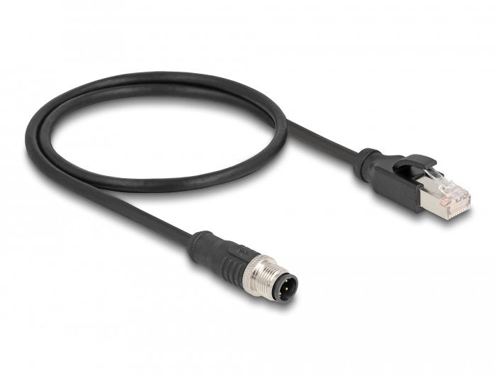 Delock Network Cable M12 D-kodiert 4 Pin Male a RJ45 Male 50CM