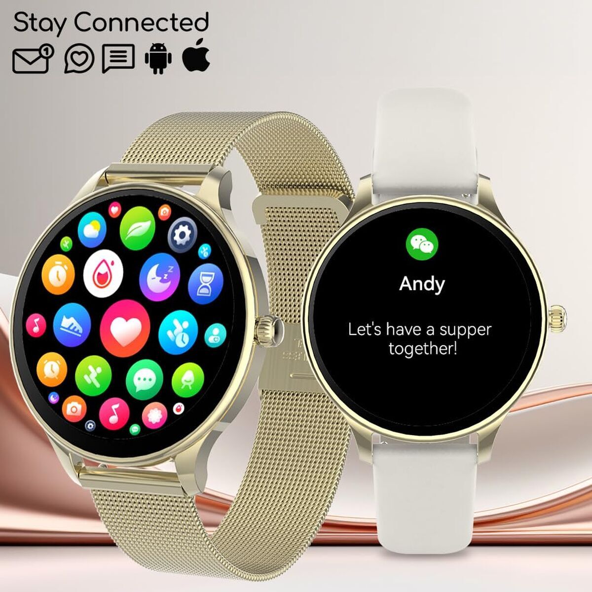 Forever Smartwatch Forever Gsm180306 Rose Gold
