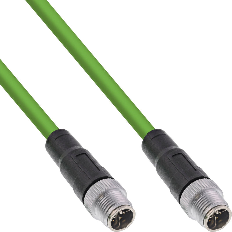 Inline® Industrial Network Cable M12 8-PIN X-coded Male/Male, CAT.6A Pur 2M