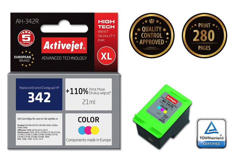 Activejet Ink Ah-342R (reemplazo HP 342 C9361EE - Premium - 21ML - Colour