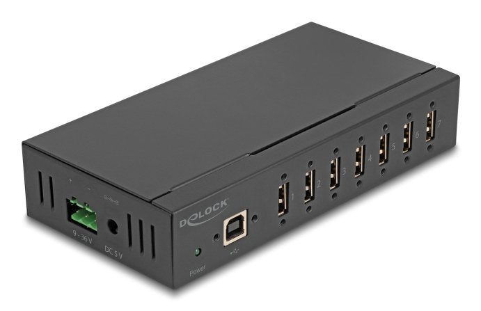 Industrial Hub 7 X USB 2.0 Type a With 15 Kv Esd Protection And Carriles Din Fijación