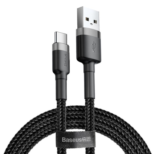 Baseus Cable Cafule CATKLF-CG1 USB 2.0 - USB Type C, 2M, Grey And Black — image 1