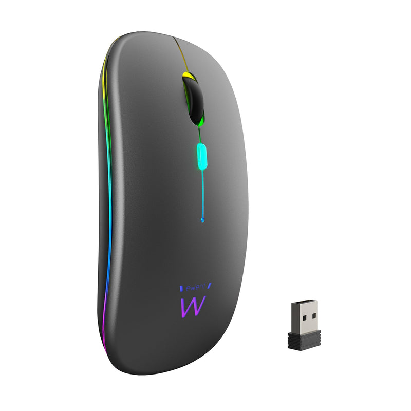 Ewent Mouse Wireless Recarg. Dual Bt/Wi-Fi, RGB