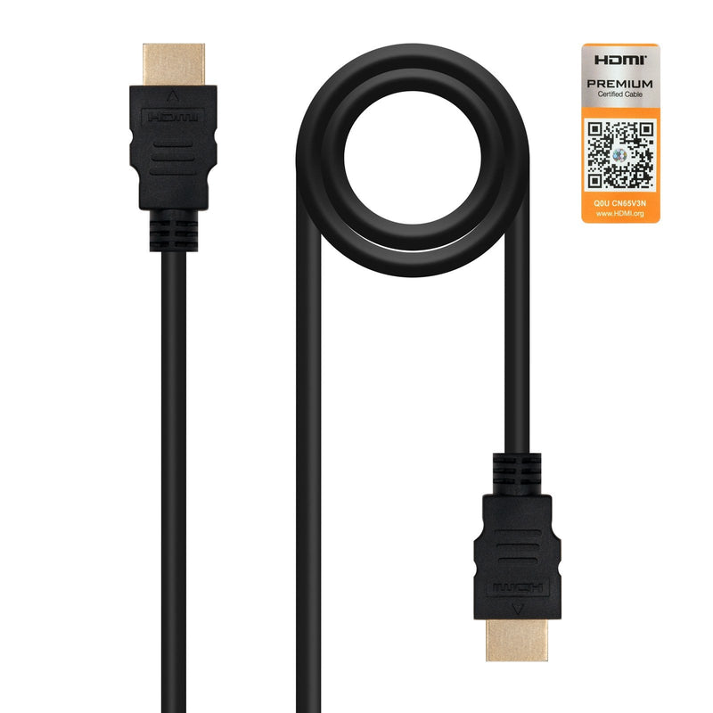 Nanocable HDMI Cable V2.0 Premiun Male a HDMI V2.0 Premiun Male 2M - 4K@60HZ 18Gbps - High Speed - Black