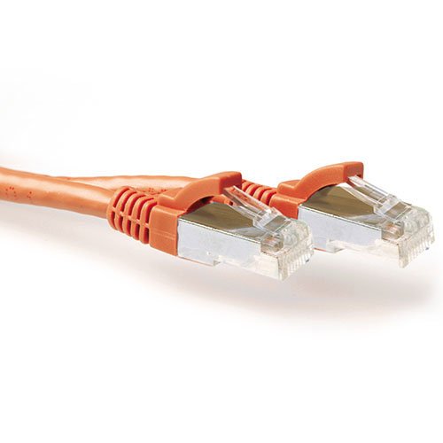 Orange 20.00 Meter SFTP CAT.6A Patch Cable Snagless With RJ45 Connectors