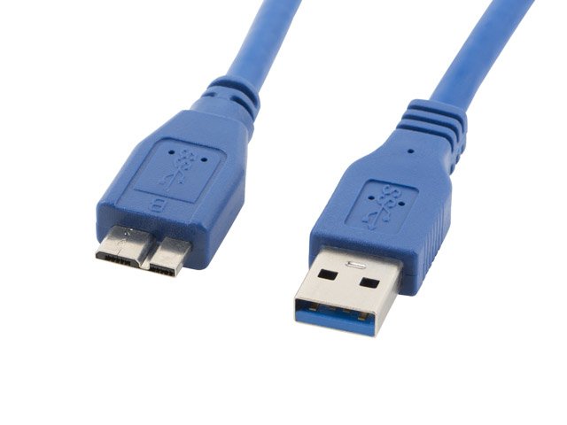 Lanberg USB Cable 3.0 Male a USB Micro B Male CA-US3M-10CC-0005-B, AZUL,50 Centametros