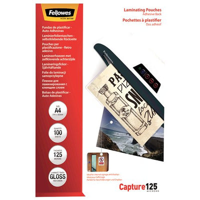 Fellowes Cases Plastificar Autoadhesivas 5328901 A4 125 Micras 100 Units — image 1