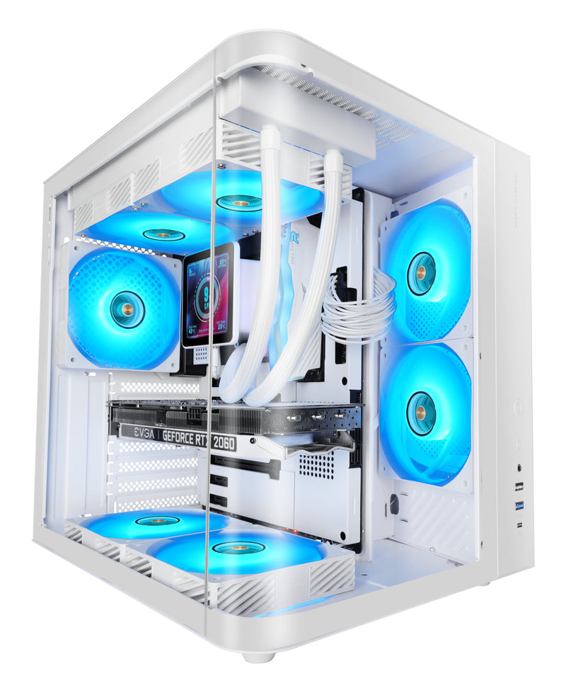 Mars Gaming Box Semitorre ATX Mc-curv White ATX/ 1x USB 3.0, 1XUSB2.0, 1x USB-C/ 2X 3.5'' HDD + 1X 2.5'' SSD/