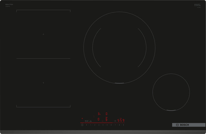 Bosch Serie 6 PVS831HB1E Hobs Black Integrado 80CM With Board Inducción 4 Zona(s)