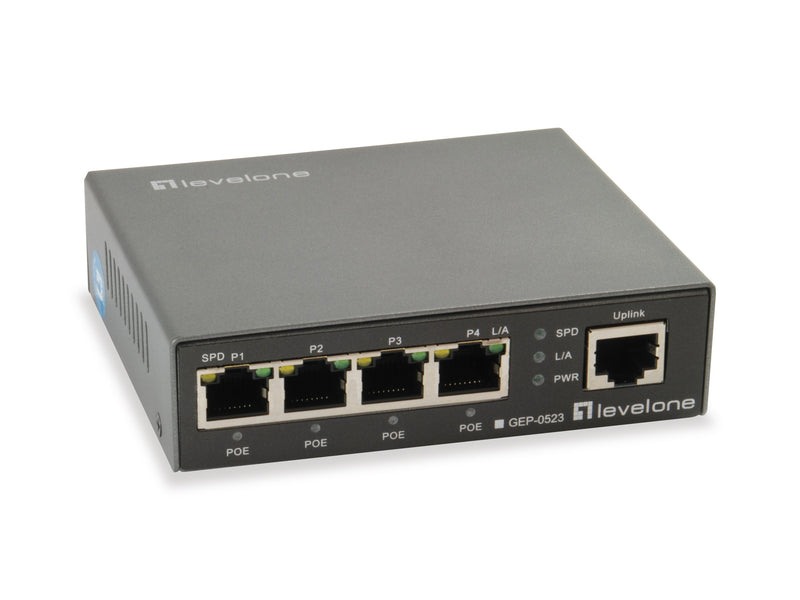 Level One Switch GEP-0523 No Gestion 5P 10/100/1000 4P PoE Plus 60W