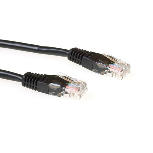 Black 20 Meter U UTP CAT.5E Patch Cable With RJ45 Connectors