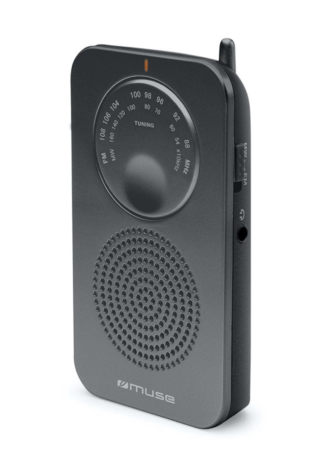 Muse Radio M-01 Rs Analog Muse M-01RS, Personal, Analógica, Fm, Mw, 3,5MM, Grey Rotating