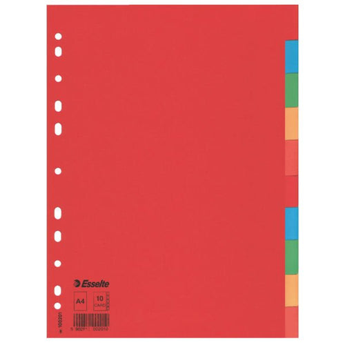 Esselte 10 Separadores Multitaladro Cartón A4 Colours — image 1