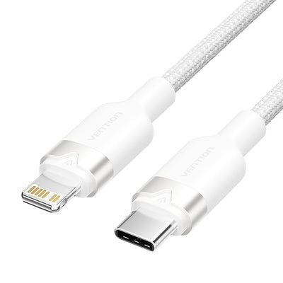 Vention USB Cable Type-c Lightning Lalwf USB Type-c Male Lightning Male 27W 480Mbps 1M White