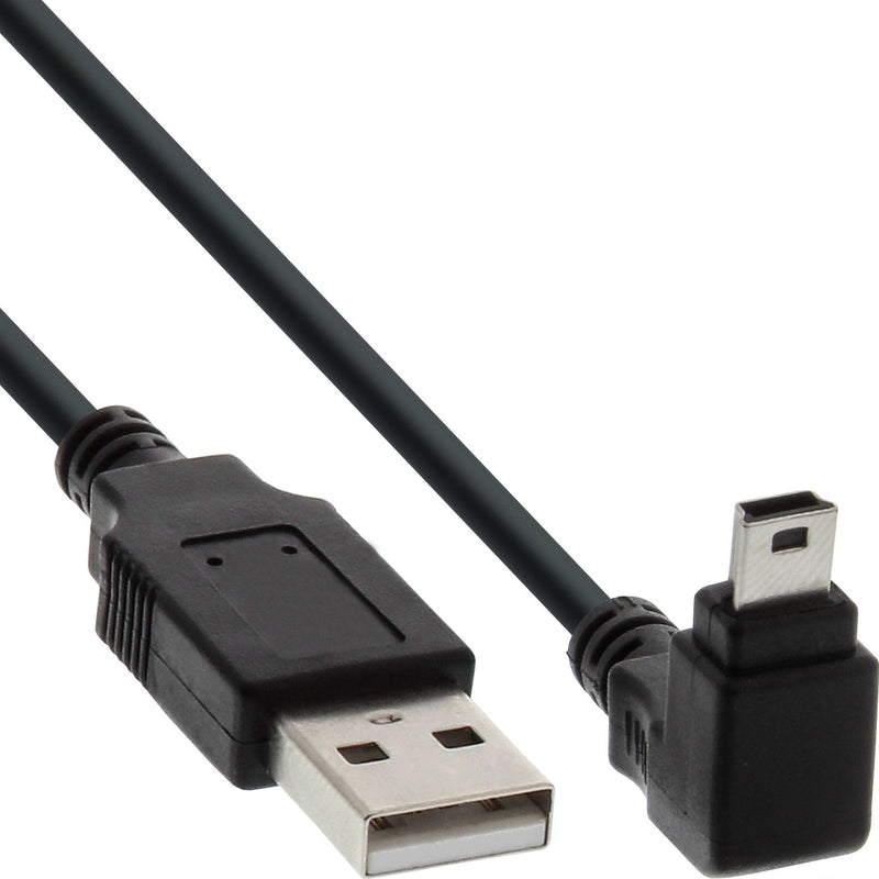 Inline USB Type a Male a Mini-usb Male 5 Pines Hacia Abajo Ángulo 90° Black 3M