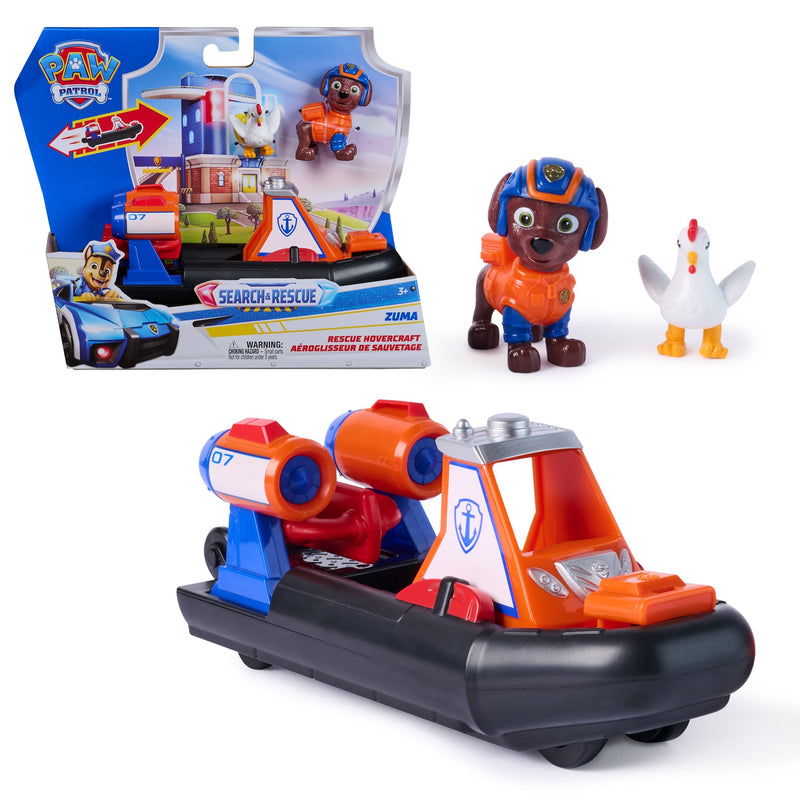 Spin Master Paw Patrol - Búsqueda And Rescate: Aerodeslizador Rescate Zuma With 2 Figuras, Vehículo Toy 607477
