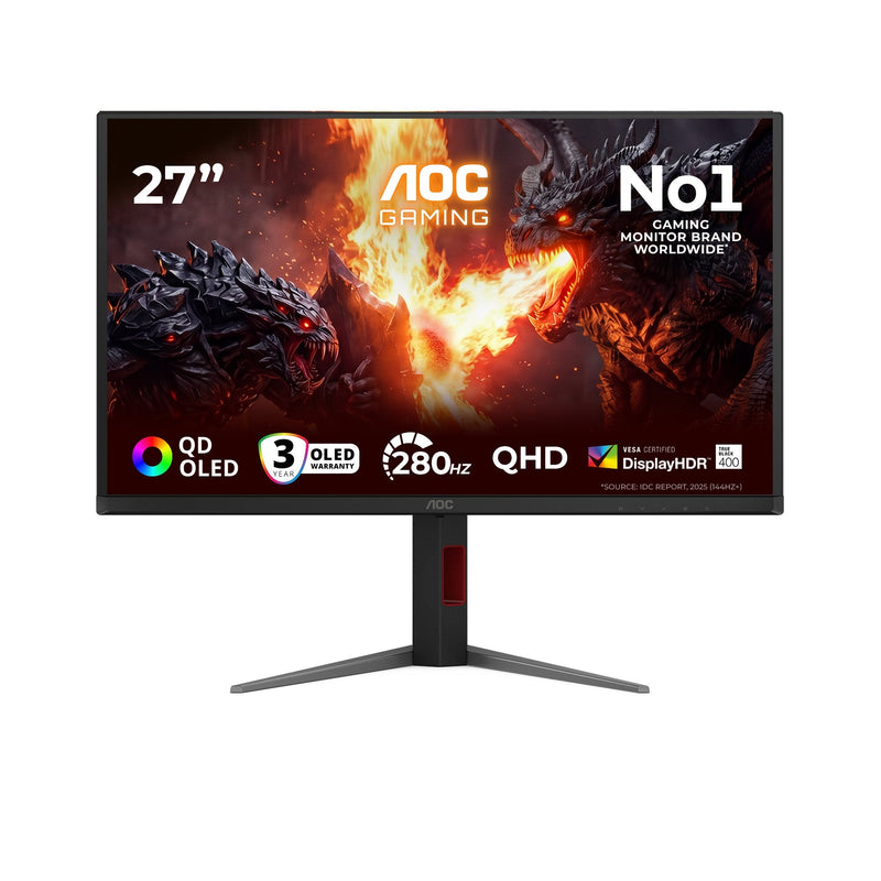 AOC Monitor G4 Q27G4ZD 27 Quad HD Qd-oled 240HZ HDMIX2 DP Pivot