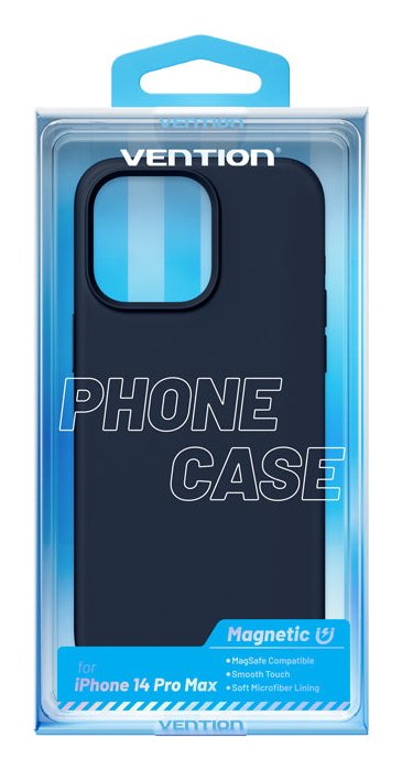 Vention Case Silicone With Magsafe KUEL0-40 Compatible With Iphone 14 Max. Blue Medianoche