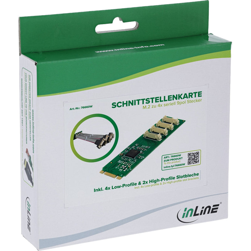 Inline Card Interfaz M.2A 4X Serie 9POL Connector Male