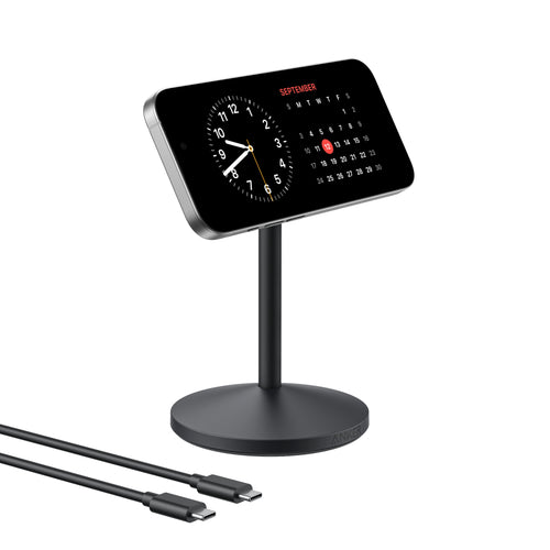 Anker Maggo Wireless Charging Stand QI2 15W Magsafe Um 360 Drehbar Fr Iphone 12 And Hher Black — image 1