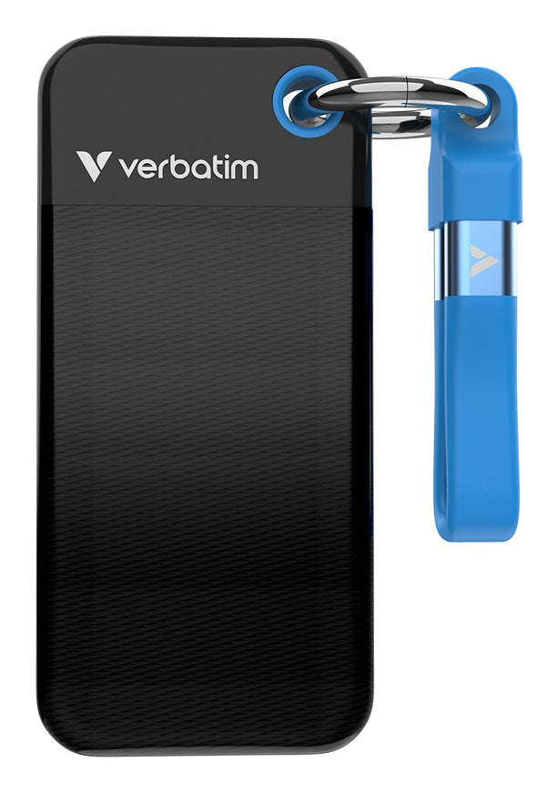 Verbatim SSD 256GB, USB 3.2, Type-c, Pocket, Black/Blue