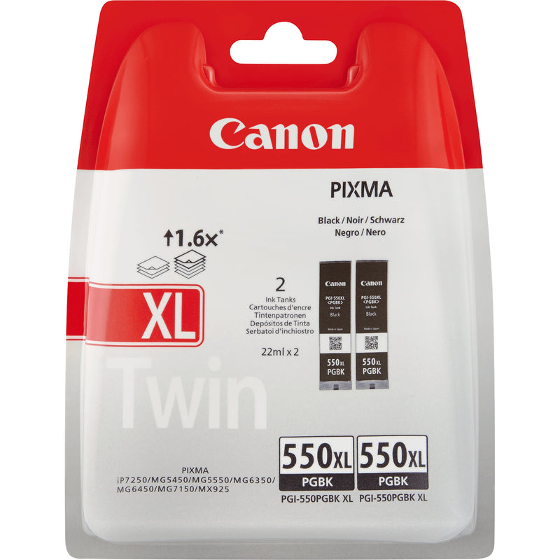 Canon PGI-550PGBK XL Pack 2 Cartridges Genuine Black
