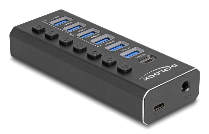 Delock Hub 64326 X Interfaz USB 3.2 Gen 2 (3.1 Gen 2) Type-c 10000 Mbit/S Black