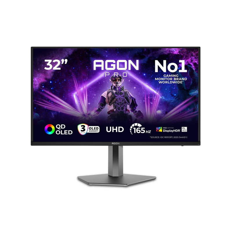 AOC Monitor Agon Pro AG326UD, Gaming 80CM 31,5, Black Grey Oscuro, Uhd, Hdr, Adaptive Sync, Hdmi, Displaport,