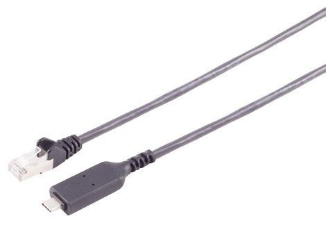 S-impuls USB-C LAN Cable Adapter 1G, RJ45, Pvc, Black 3M