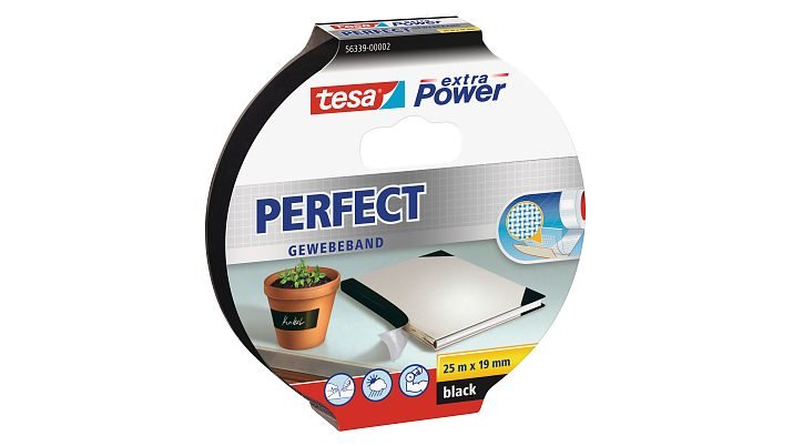 Tesa Tape Fabric Extra Power Perfect 25M 19MM Black